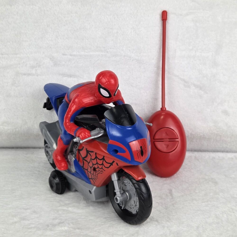 Marvel Spiderman Remote Control Motorcycle Bike With Rider Tested Working